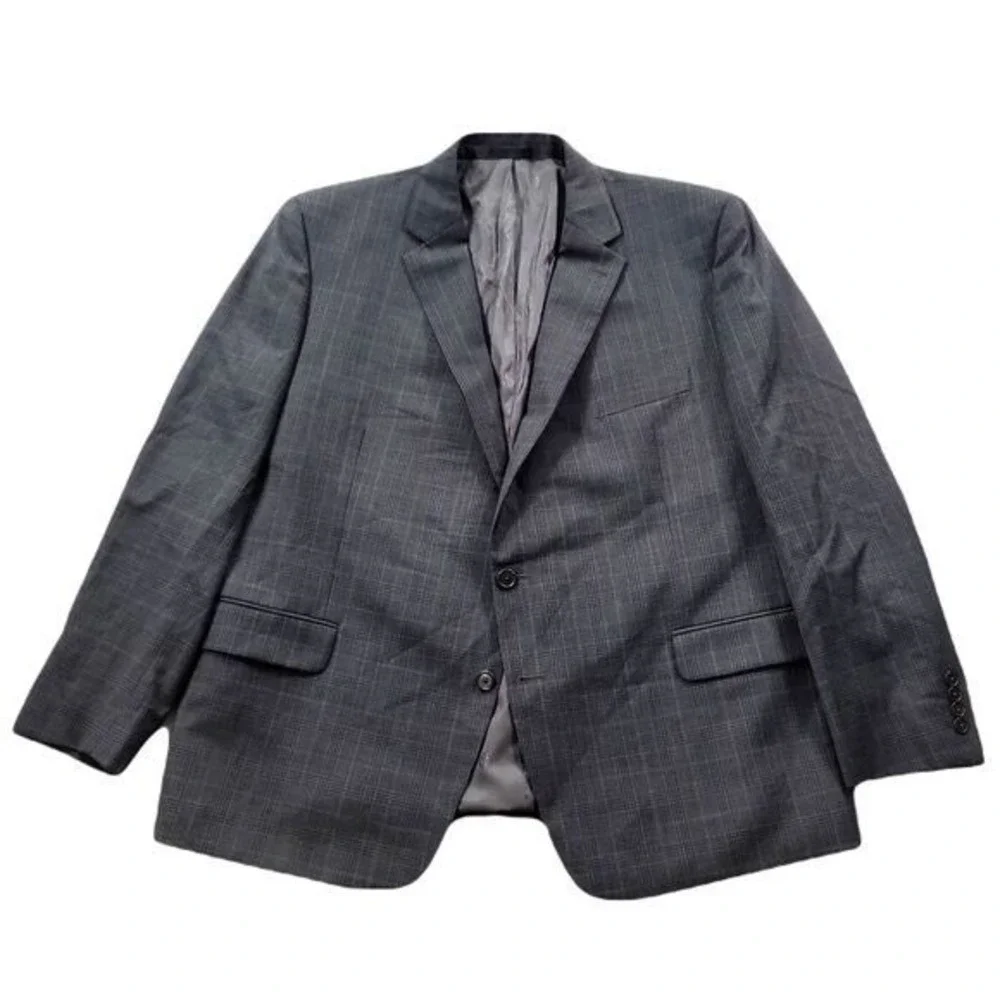 LRL Ralph Lauren Sport Coat Mens 50R Charcoal Plaid Classic‎ Blazer $295 NEW